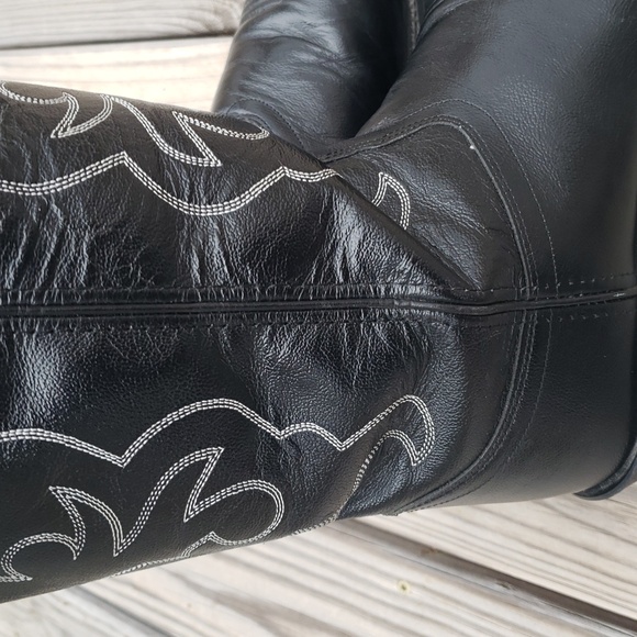 Old West Mens Trucker Leather Western Work 13" Boots Soft Toe Size 10 EE Cowboy - Picture 15 of 17